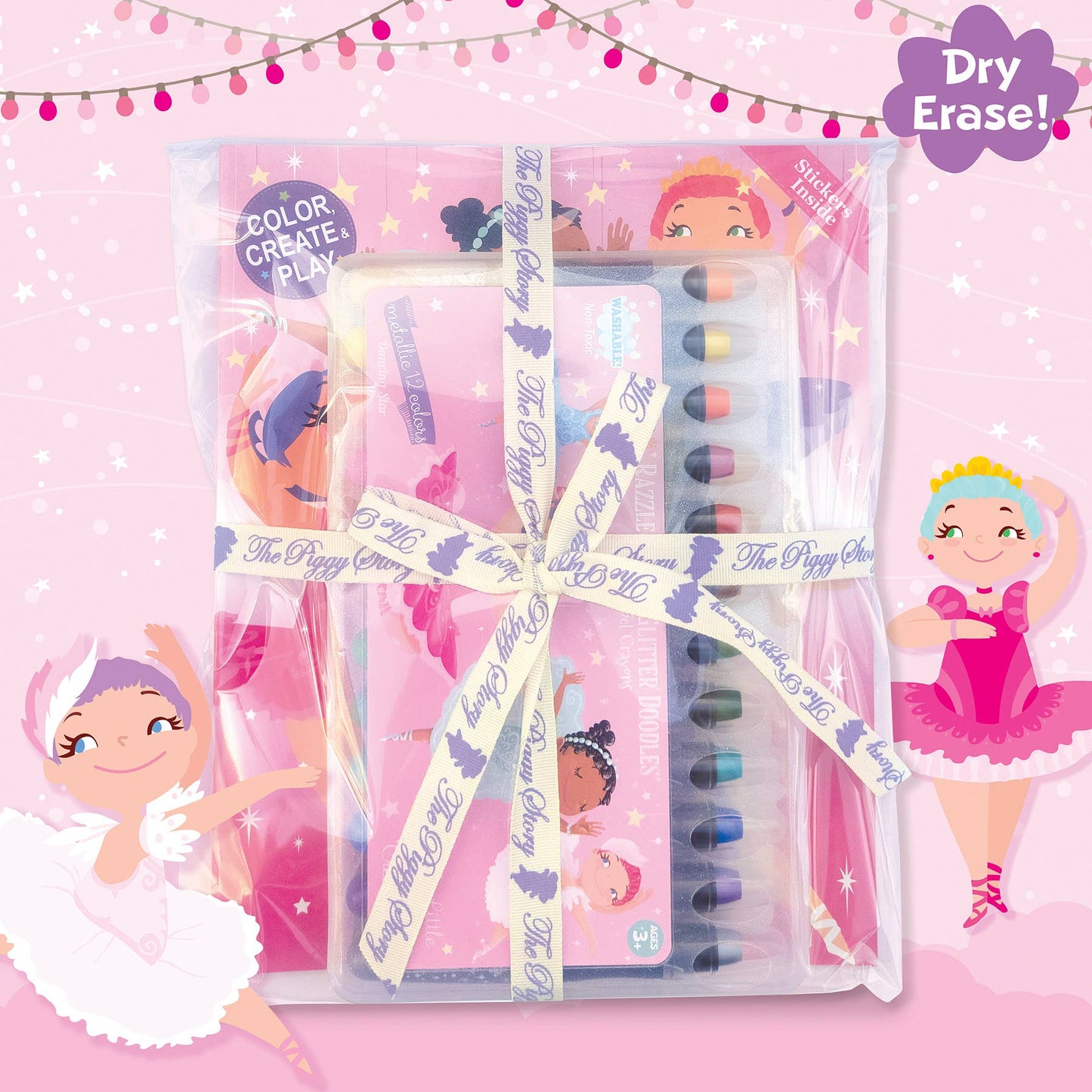 Glitter Ballerina Dry Erase Coloring Gift Set