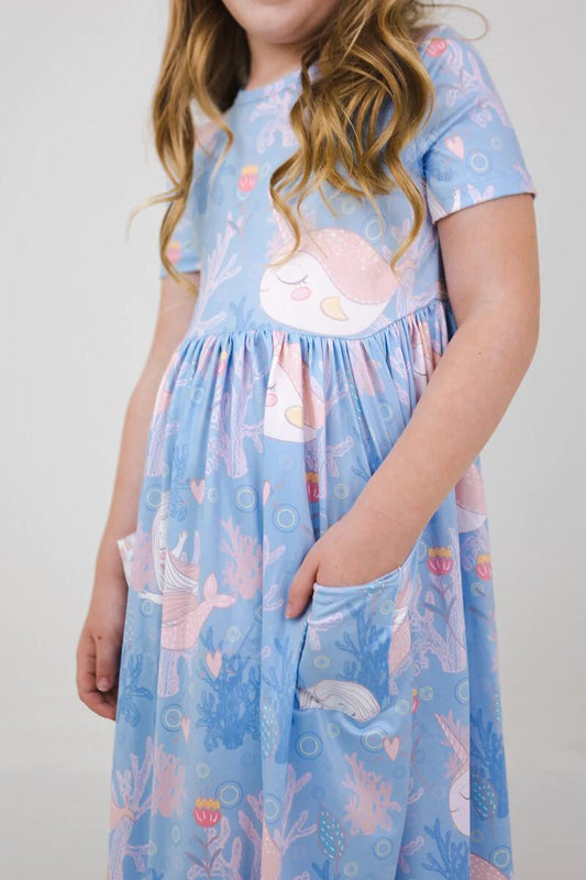 Mila and Rose Mermaid Adventure S/S Pocket Twirl Dress