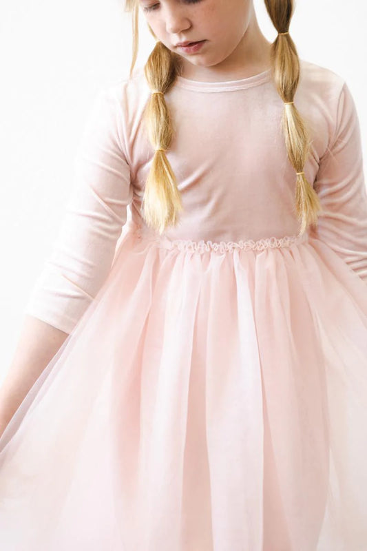 Mila and Rose Light Pink Velvet Tutu Dress
