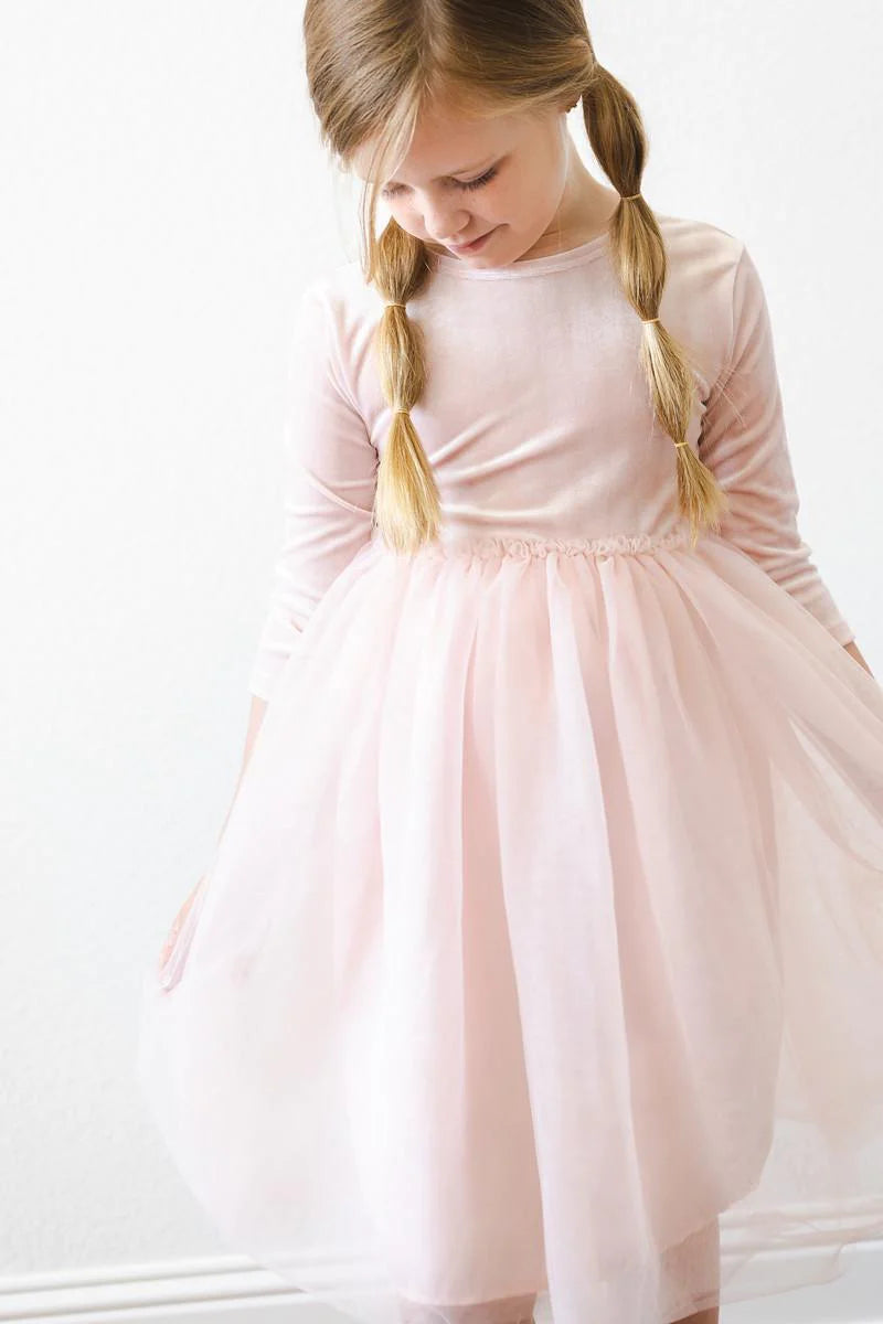 Mila and Rose Light Pink Velvet Tutu Dress
